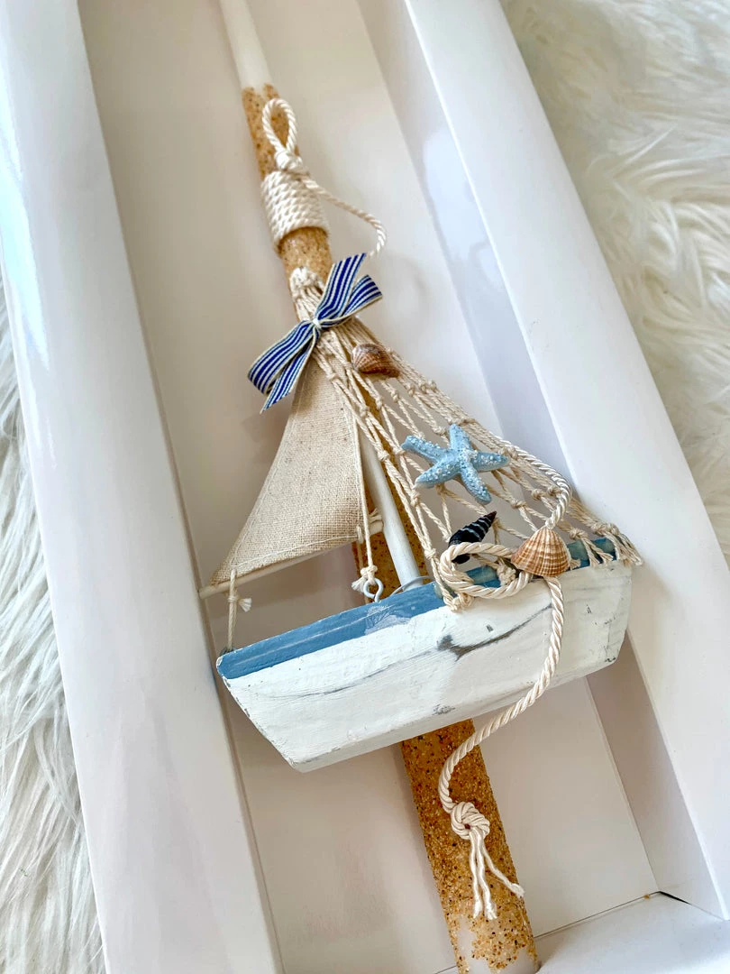 KaterinasDesigns Nautical Boat Easter Candle 3 KaterinasDesigns Nautical Boat Easter Candle