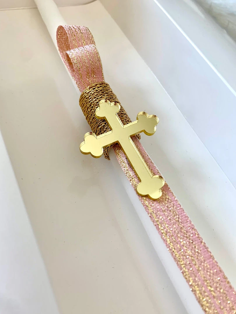 KaterinasDesigns Pink And Gold Cross Easter Candle Easter Candles 4 KaterinasDesigns Pink And Gold Cross Easter Candle Easter Candles