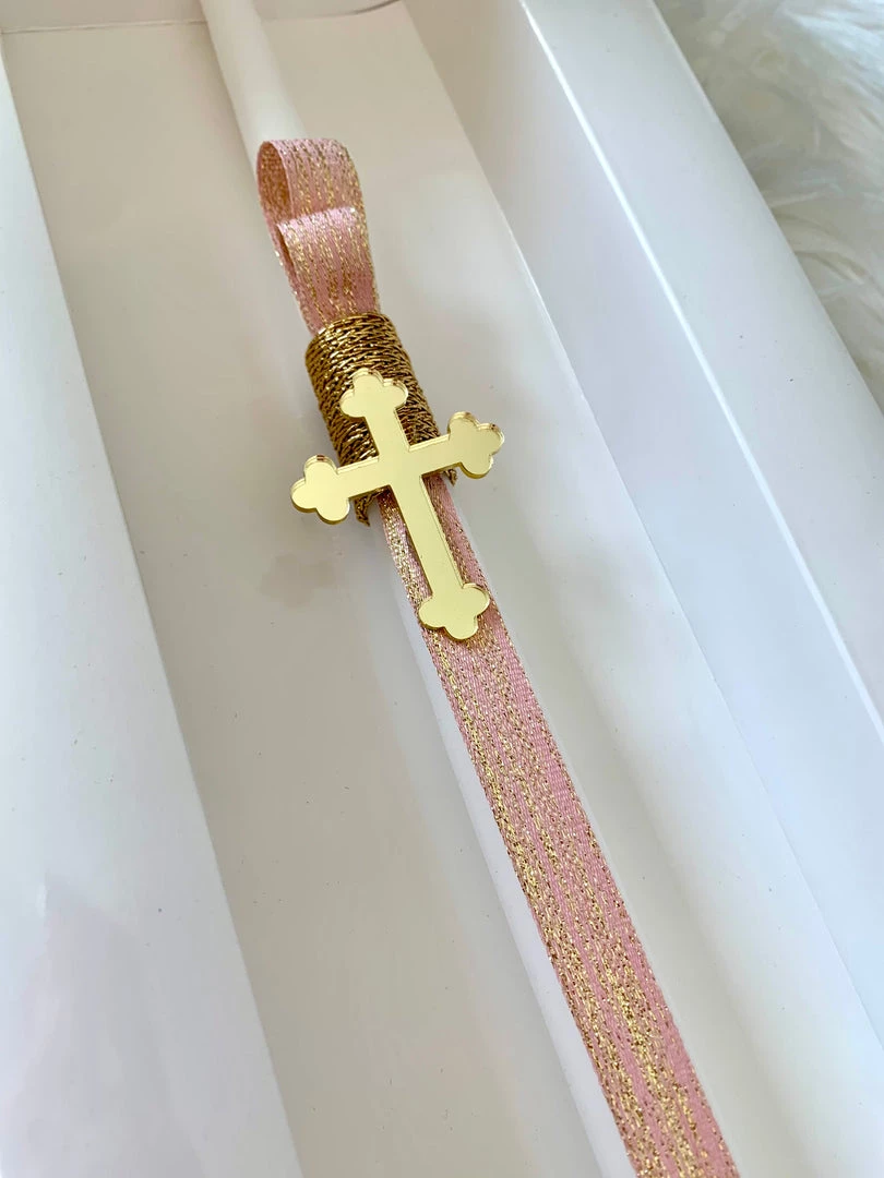 KaterinasDesigns Pink And Gold Cross Easter Candle Easter Candles 3 KaterinasDesigns Pink And Gold Cross Easter Candle Easter Candles