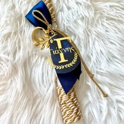 KaterinasDesigns Personalized Navy And Gold Name Keychain Easter Candle Easter Candles