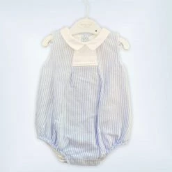 Mayoral Baby Blue Striped Cotton Onesie