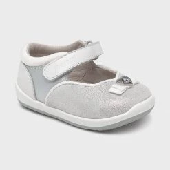 Mayoral Leather Silver Metallic Baby Shoes Girls