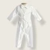 MaveZZano 4 Piece Satin White Baptismal Suit