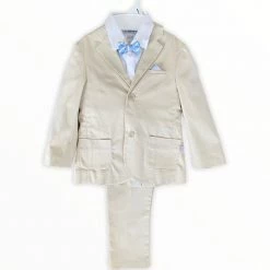 Mayoral Beige And Baby Blue 4 Piece Baptismal Suit Boys Baptismal Outfits
