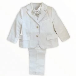 Stella Ivory Linen Baptismal Suit Boys Baptismal Outfits