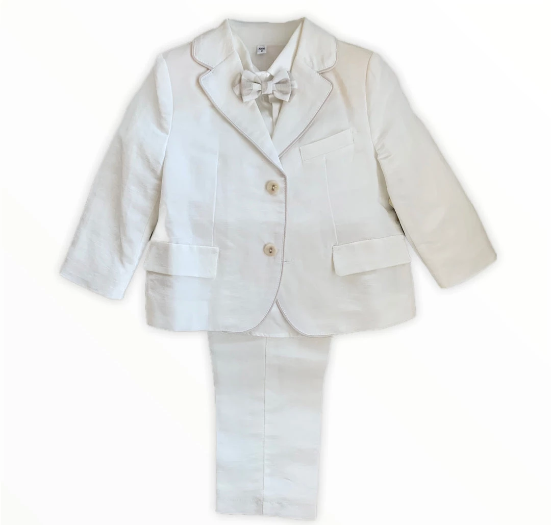 Stella Ivory Linen Baptismal Suit Boys Baptismal Outfits 3 Stella Ivory Linen Baptismal Suit Boys Baptismal Outfits