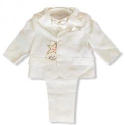 Boys Baptismal Outfits Stella Linen Ivory Baptismal Suit