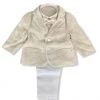 Stella Natural Linen Print Baptismal Suit 2 Stella Natural Linen Print Baptismal Suit