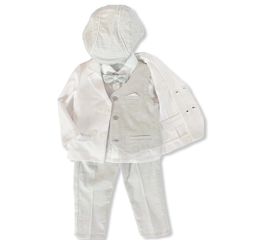 Mayoral 6 Piece Grey And White Cotton Baptismal Suit Boys Baptismal Outfits 3 Mayoral 6 Piece Grey And White Cotton Baptismal Suit Boys Baptismal Outfits