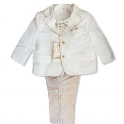 Stella Beige Polka Dot Baptismal Suit Boys Baptismal Outfits