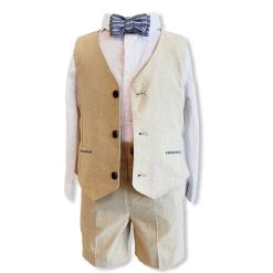 Mayoral Dressy Linen Vest And Short Ensemble Boys Baptismal