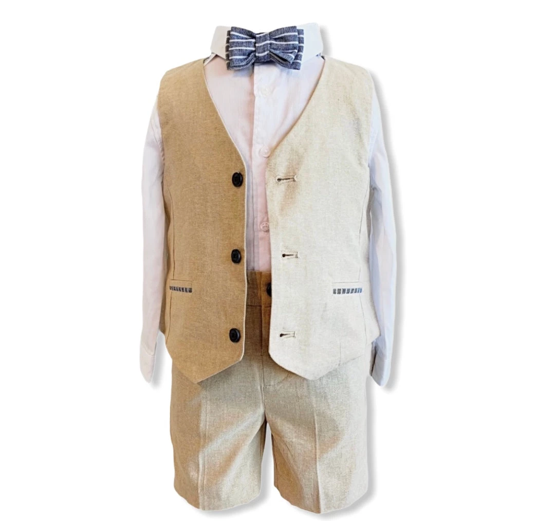 Mayoral Dressy Linen Vest And Short Ensemble Boys Baptismal 3 Mayoral Dressy Linen Vest And Short Ensemble Boys Baptismal