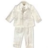 Stella Ivory And Beige Linen Baptismal Suit