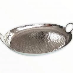 KaterinasDesigns Silver Oval Hammered Tray