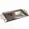 KaterinasDesigns Rustic Silver Vine Leaf Hammered Tray Wedding Trays