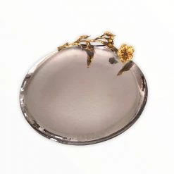 KaterinasDesigns Small Silver Round Hammered Tray