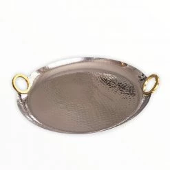 KaterinasDesigns Silver And Gold Hammered Circular Tray Wedding Trays