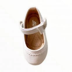 KaterinasDesigns Girls Shoes Pearl White Diamond Bow Walking Shoe