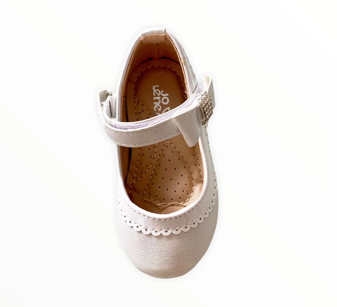KaterinasDesigns Girls Shoes Pearl White Diamond Bow Walking Shoe 4 KaterinasDesigns Girls Shoes Pearl White Diamond Bow Walking Shoe
