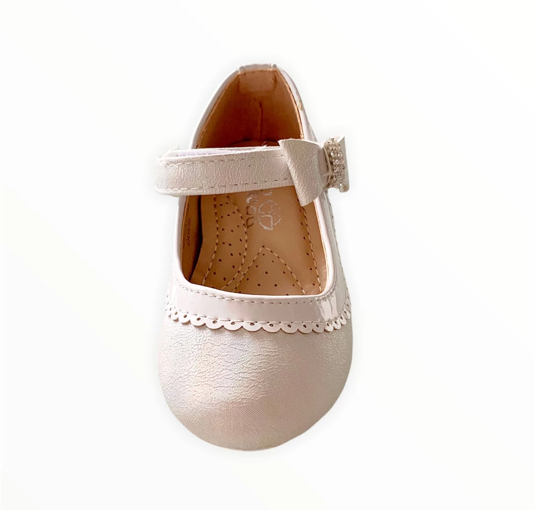 KaterinasDesigns Girls Shoes Pearl White Diamond Bow Walking Shoe 5 KaterinasDesigns Girls Shoes Pearl White Diamond Bow Walking Shoe