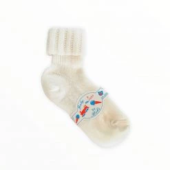 Stella Accessories Boys Ivory Cotton Socks - Size 2 (EU.23/24)