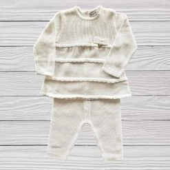 Mayoral White Knit 2 Piece Outfit