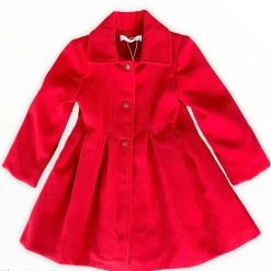 KaterinasDesigns Cherry Red Winter Dress Coat Mini Girls