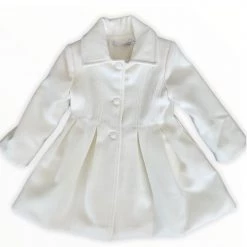 KaterinasDesigns Mini Girls Off White Winter Dress Coat