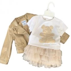 Mayoral Baby Gold Skirt 3 Piece Ensemble