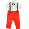 Mayoral 4 Piece Coral Suspender Outfit