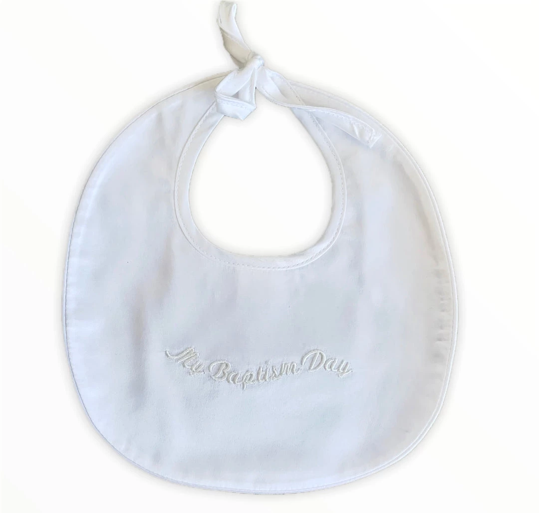 Gaby Accessories My Baptism Day White Satin Bib 3 Gaby Accessories My Baptism Day White Satin Bib