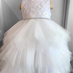 Stella White Soft Layered Christening Dress