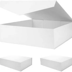 KaterinasDesigns Girls Baptismal White Magnetic Christening Box