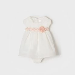 Mayoral Girls Off-White Linen Blossom Dress