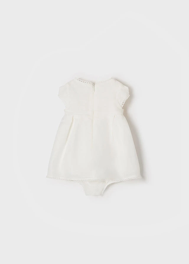 Mayoral Girls Off-White Linen Blossom Dress 4 Mayoral Girls Off-White Linen Blossom Dress