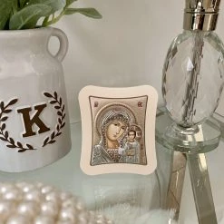 KaterinasDesigns Gold Virgin Mary Icon 11.0 X 12.9cm Icons