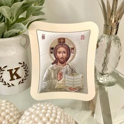 KaterinasDesigns Silver Christ Icon 25 X 21 Cm Icons