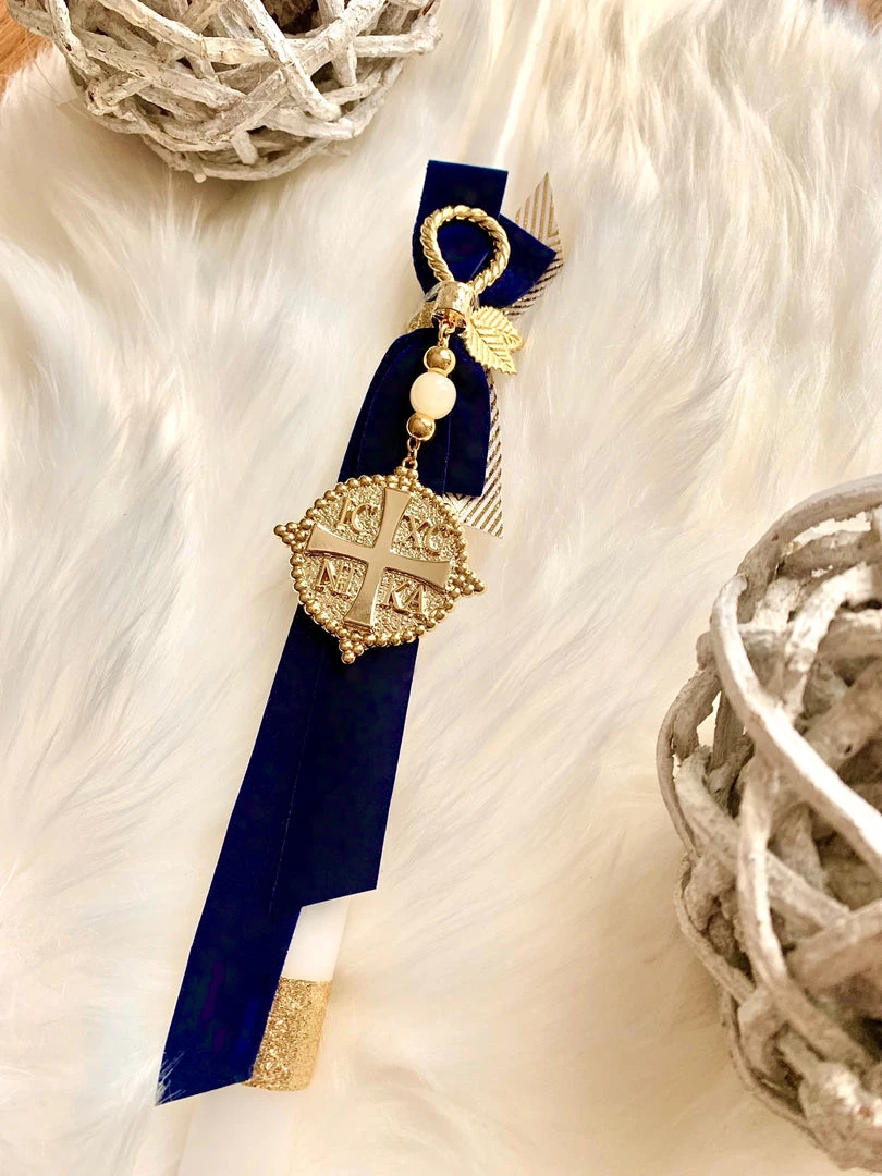 KaterinasDesigns Navy And Gold IC XC NI KA Gouri Easter Candle Easter Candles 3 KaterinasDesigns Navy And Gold IC XC NI KA Gouri Easter Candle Easter Candles