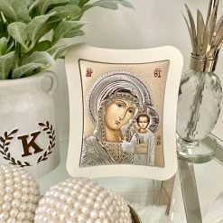KaterinasDesigns Gold Virgin Mary Icon 25 X 21 Cm Icons