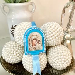 KaterinasDesigns Icons Blue Virgin Mary Icon 7.5 X 6 Cm