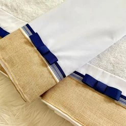 KaterinasDesigns Beige And Navy Striped Ladopano Set