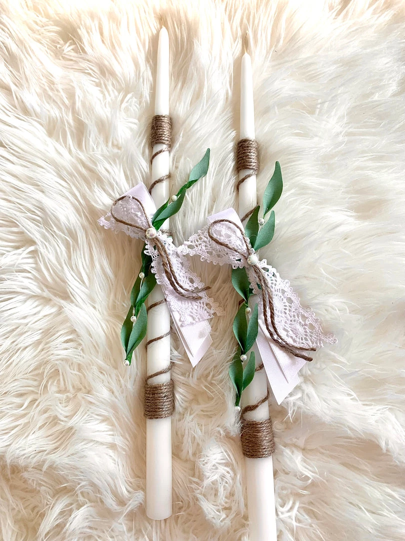 KaterinasDesigns Greek Olive Vine 2 Small Candles Wedding 3 KaterinasDesigns Greek Olive Vine 2 Small Candles Wedding