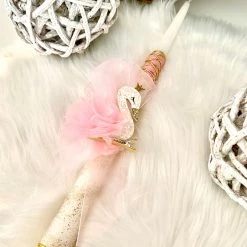 KaterinasDesigns Pink Ruffled Swan Easter Candle