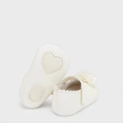 Mayoral Off-White Floral Shoe Girls Baptismal
