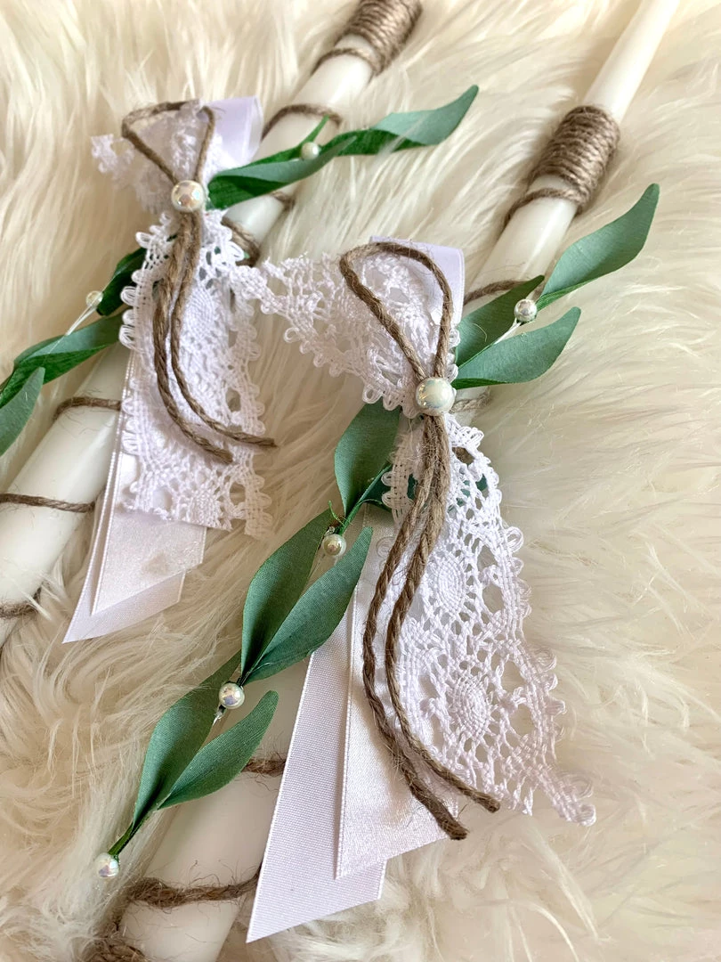 KaterinasDesigns Greek Olive Vine 2 Small Candles Wedding 4 KaterinasDesigns Greek Olive Vine 2 Small Candles Wedding