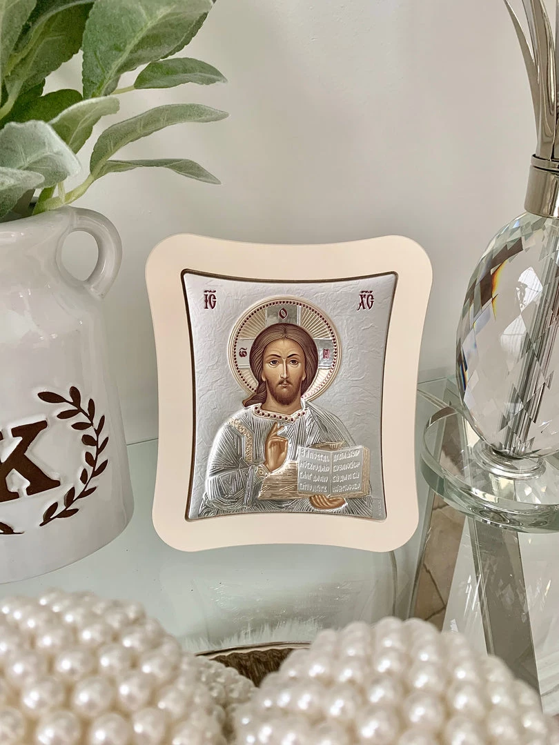 KaterinasDesigns Icons Silver Christ Icon 18.6x15.8 3 KaterinasDesigns Icons Silver Christ Icon 18.6x15.8
