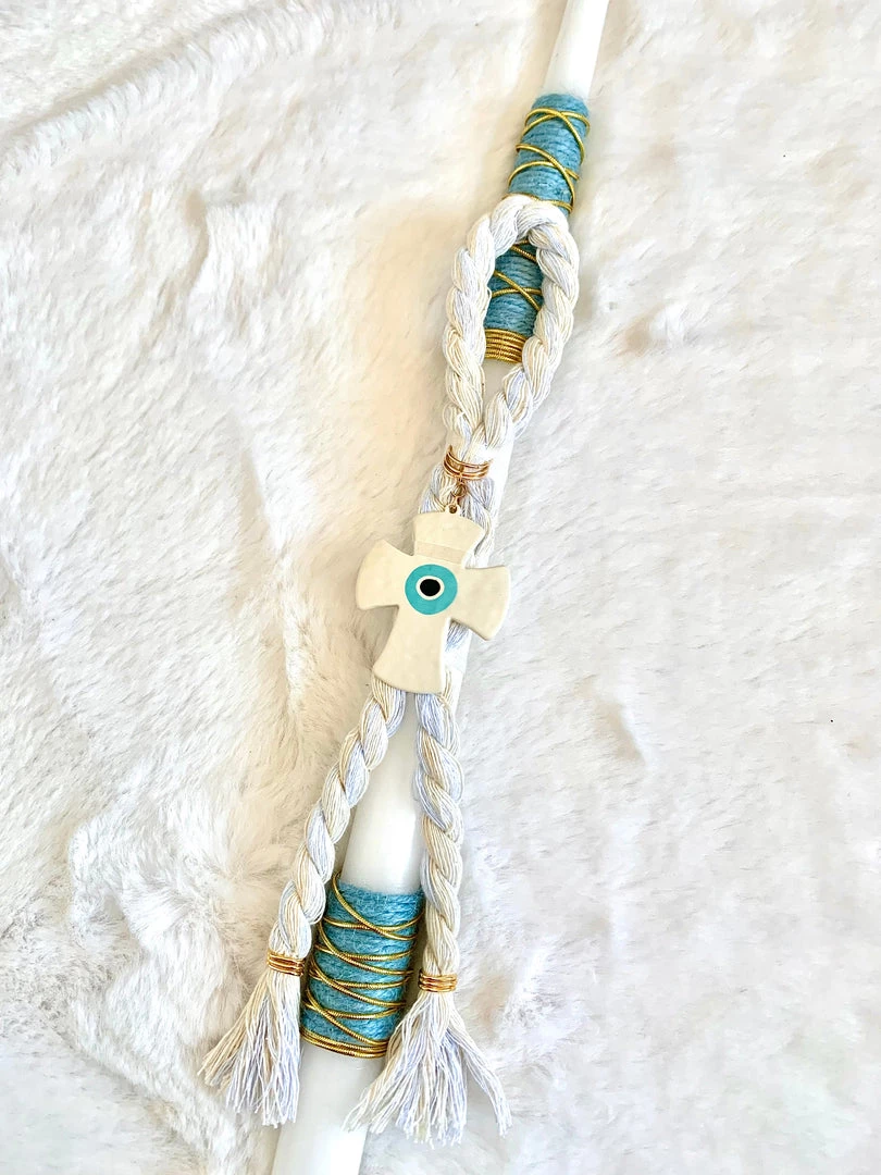 KaterinasDesigns Easter Candles Blue Cross Mati Gouri Easter Candle 4 KaterinasDesigns Easter Candles Blue Cross Mati Gouri Easter Candle