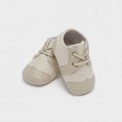 Mayoral Boys Shoes Natural Linen Laced Shoes