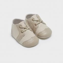 Mayoral Boys Shoes Natural Linen Laced Shoes
