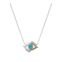 KaterinasDesigns Sterling Silver Opal Evil Eye Jewelry